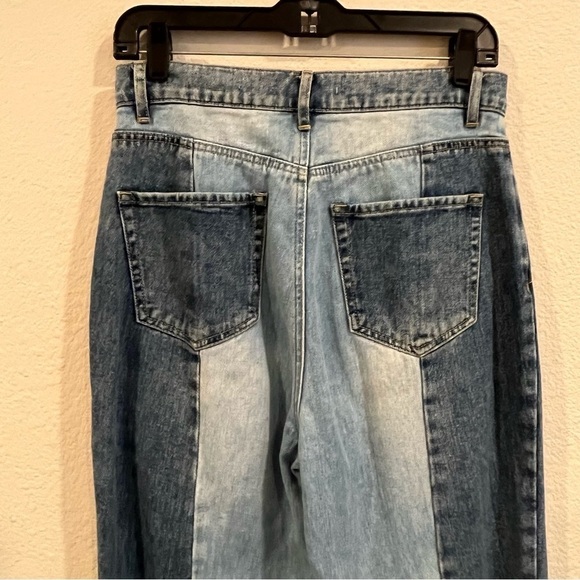 PacSun two tone patch style high rise straight jeans size 28 - Picture 8 of 9